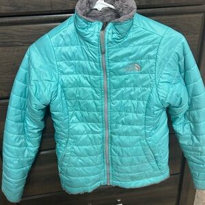 The North Face Kids Turquoise Reversible Jacket Size M 10/12
